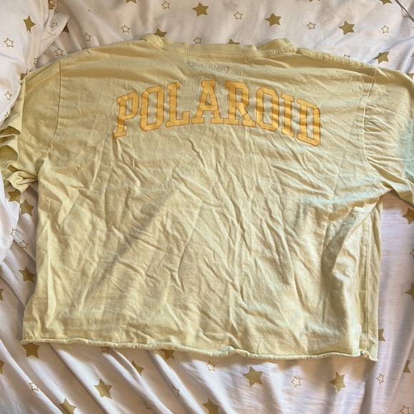 Light Yellow Polaroid Cropped Shirt. Size SM - Picture 2 of 3